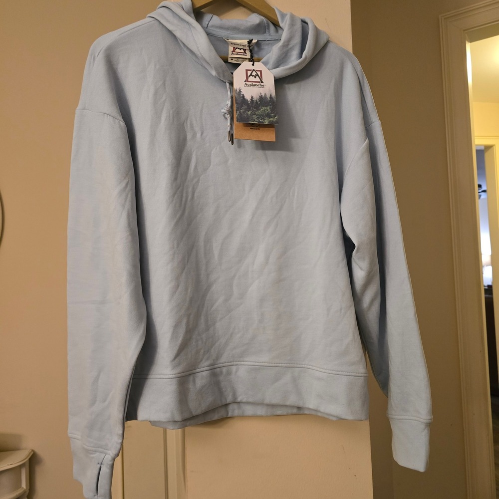 Avalanche Outdoor Supply Co Womens Light Blue Relaxed Fit Hoodie CA191R NWT